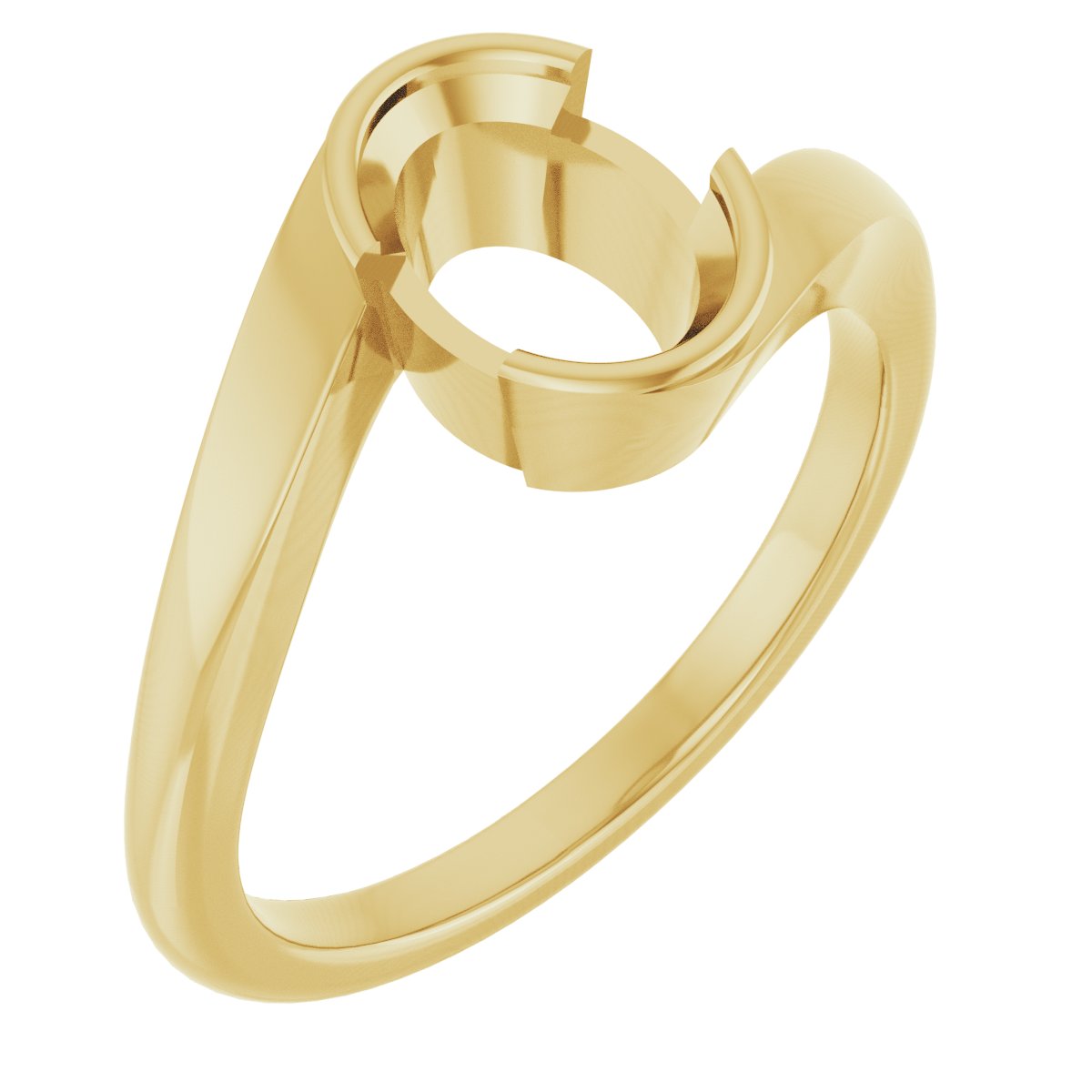 Half-Bezel Solitaire Engagement Ring