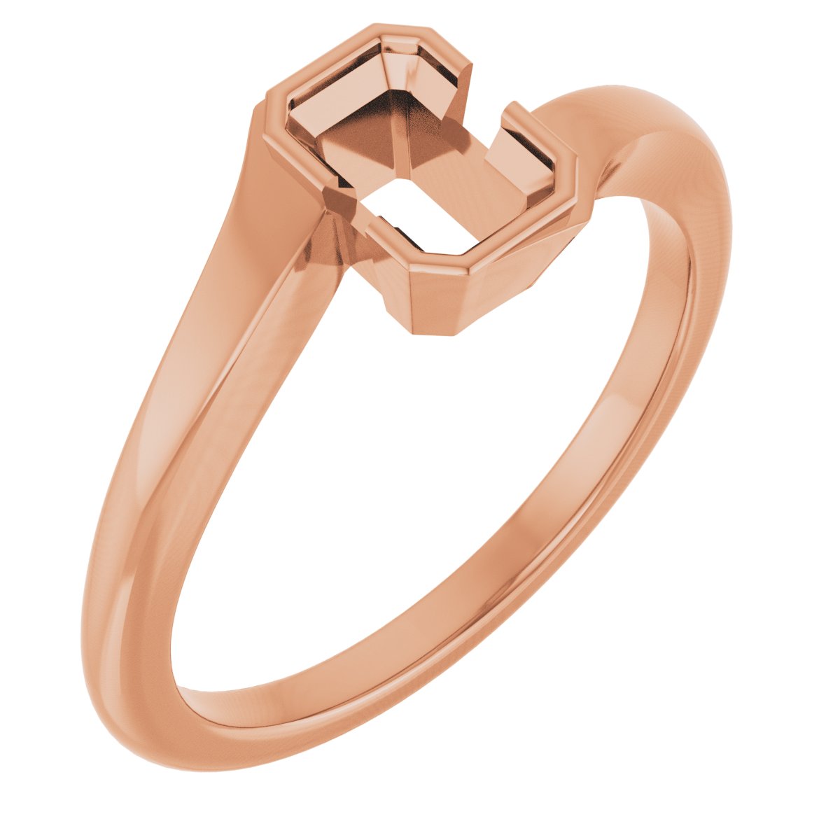 Half-Bezel Solitaire Engagement Ring