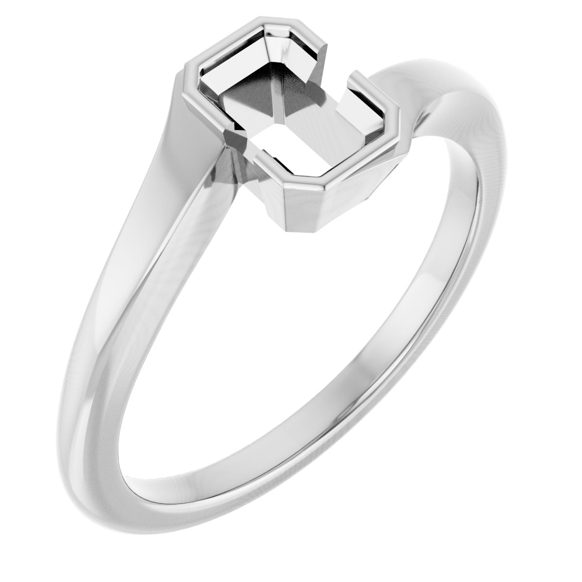 Half-Bezel Solitaire Engagement Ring