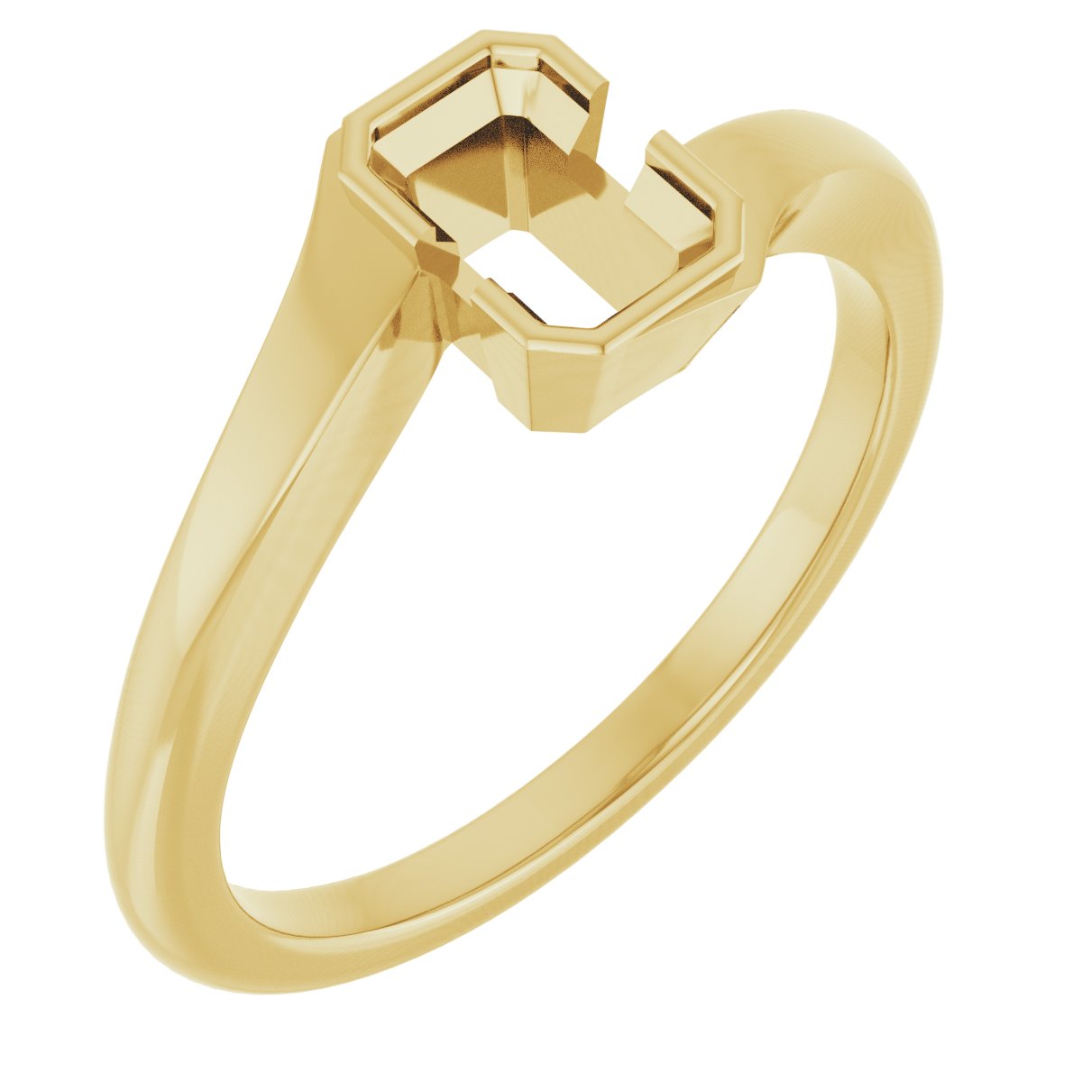 Half-Bezel Solitaire Engagement Ring