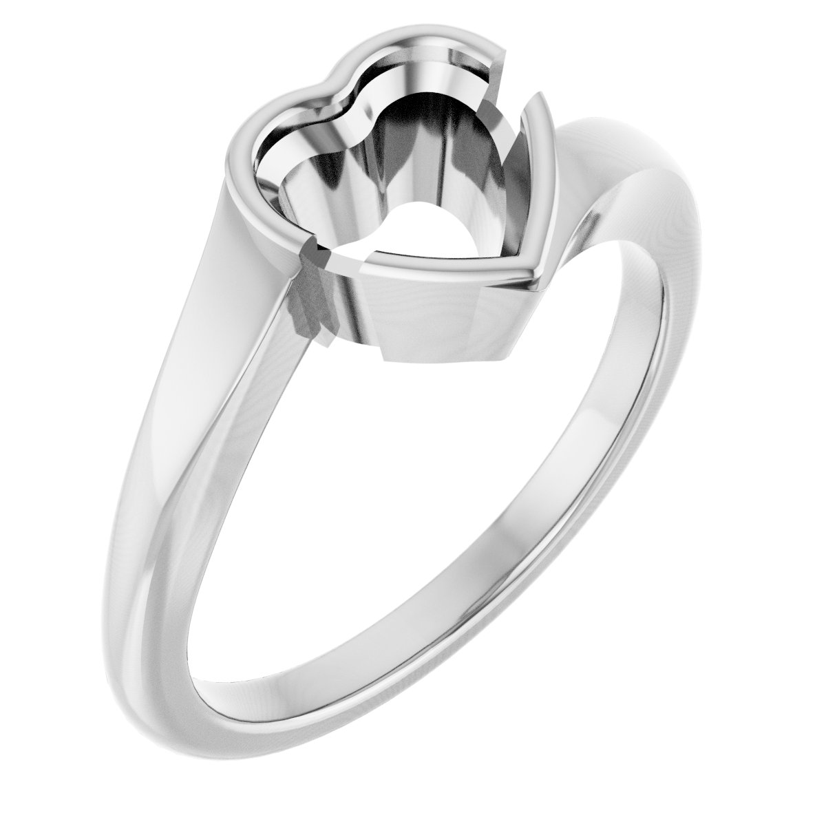 Half-Bezel Solitaire Engagement Ring