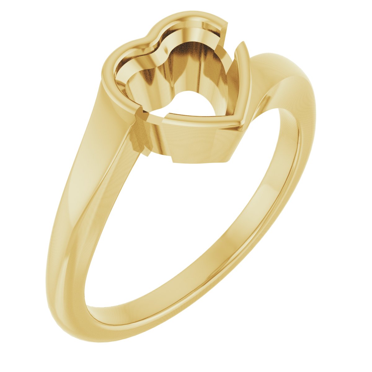 Half-Bezel Solitaire Engagement Ring