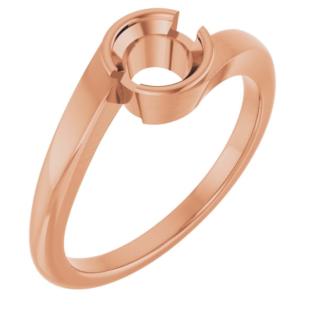 Half-Bezel Solitaire Engagement Ring