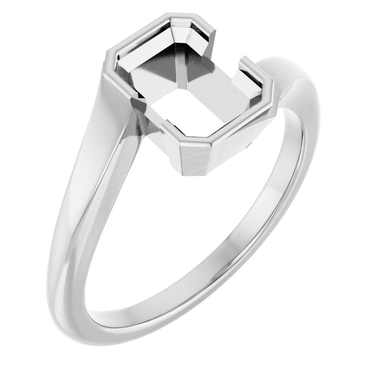Half-Bezel Solitaire Engagement Ring