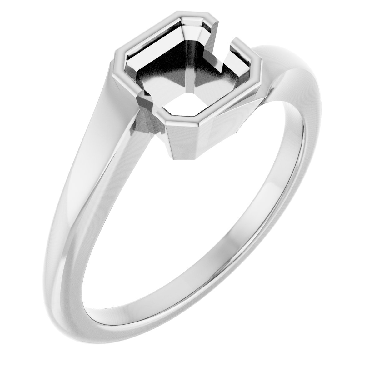 Half-Bezel Solitaire Engagement Ring