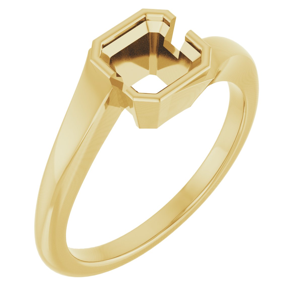Half-Bezel Solitaire Engagement Ring