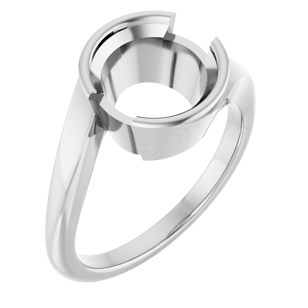 Half-Bezel Solitaire Engagement Ring