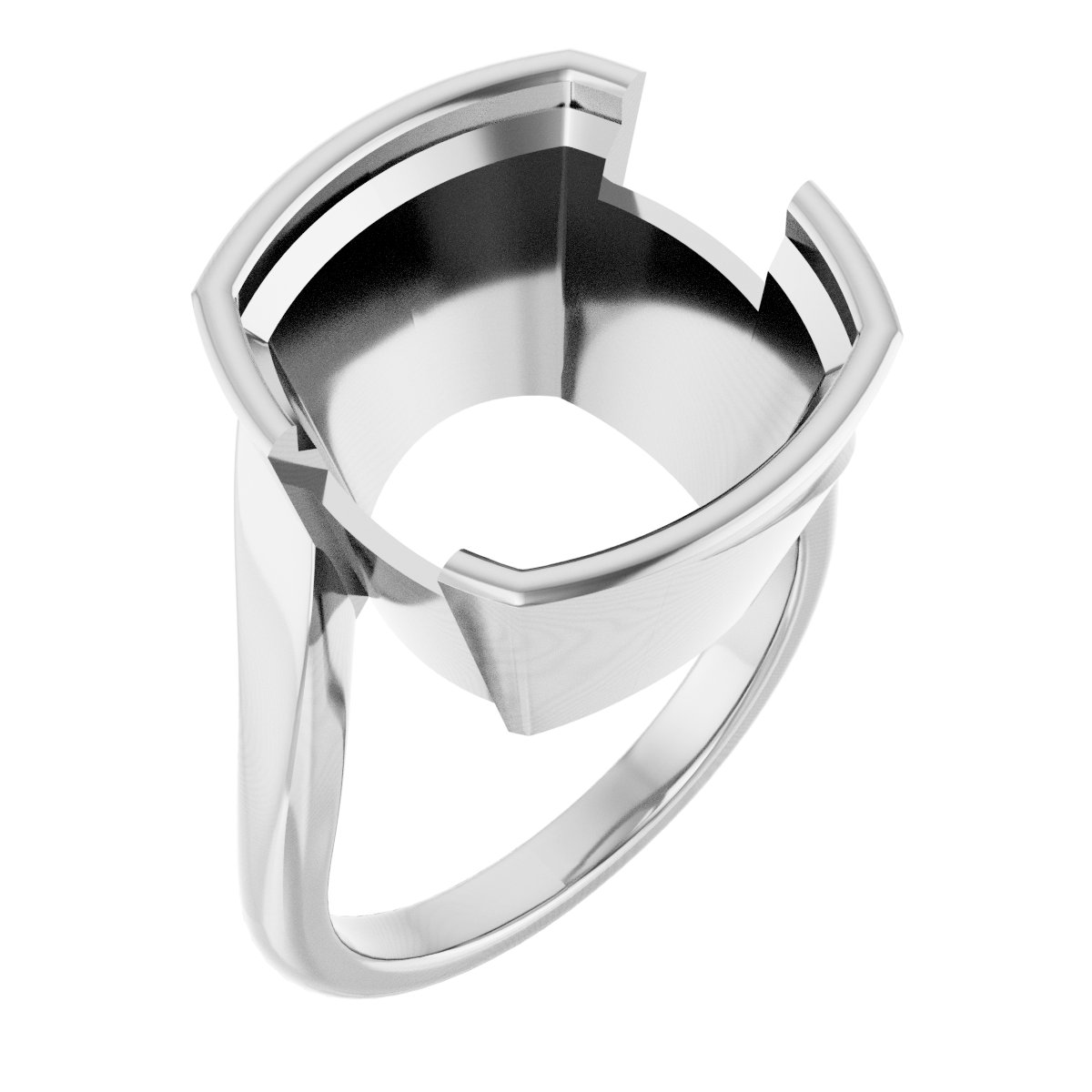 Half-Bezel Solitaire Engagement Ring