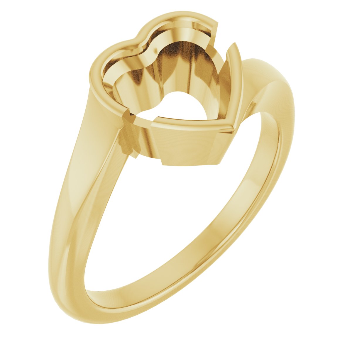 Half-Bezel Solitaire Engagement Ring