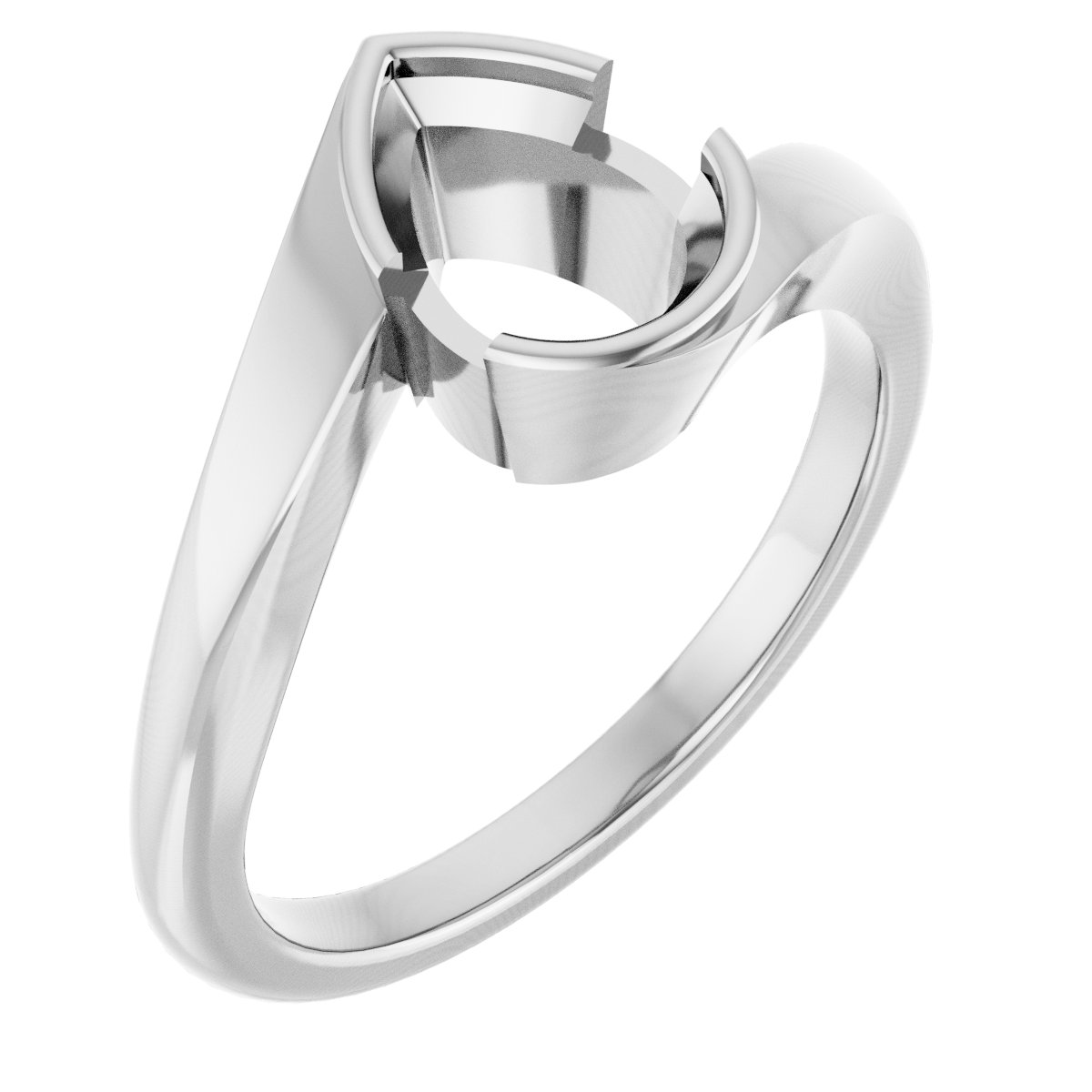 Half-Bezel Solitaire Engagement Ring