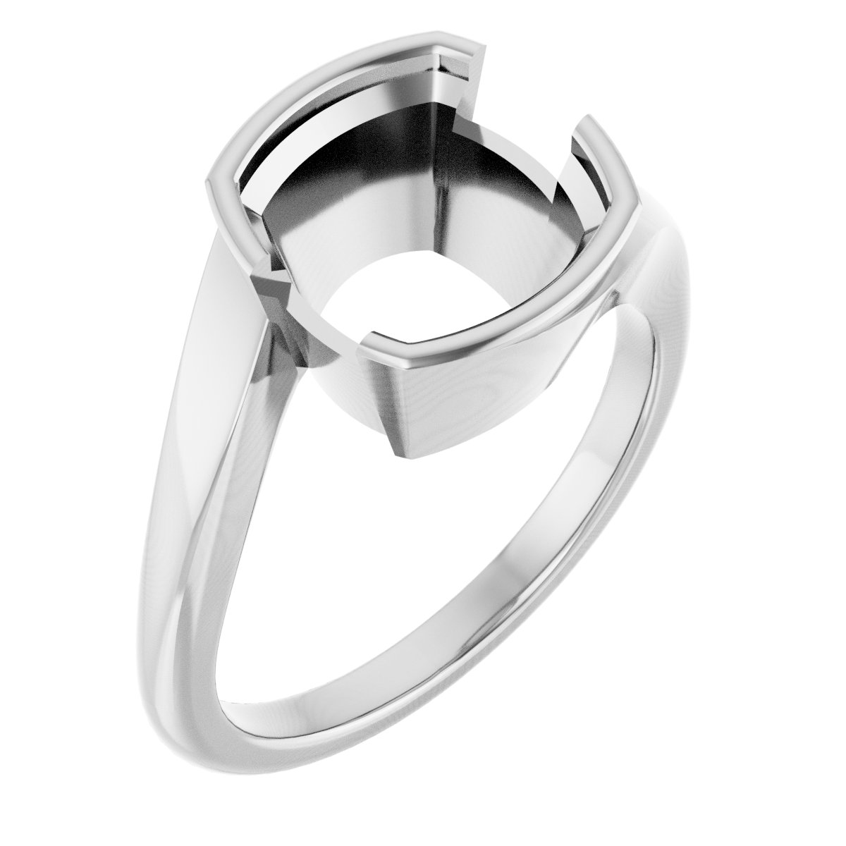 Half-Bezel Solitaire Engagement Ring