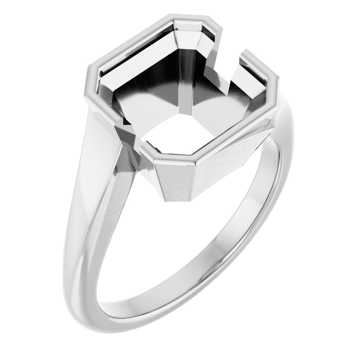 Half-Bezel Solitaire Engagement Ring
