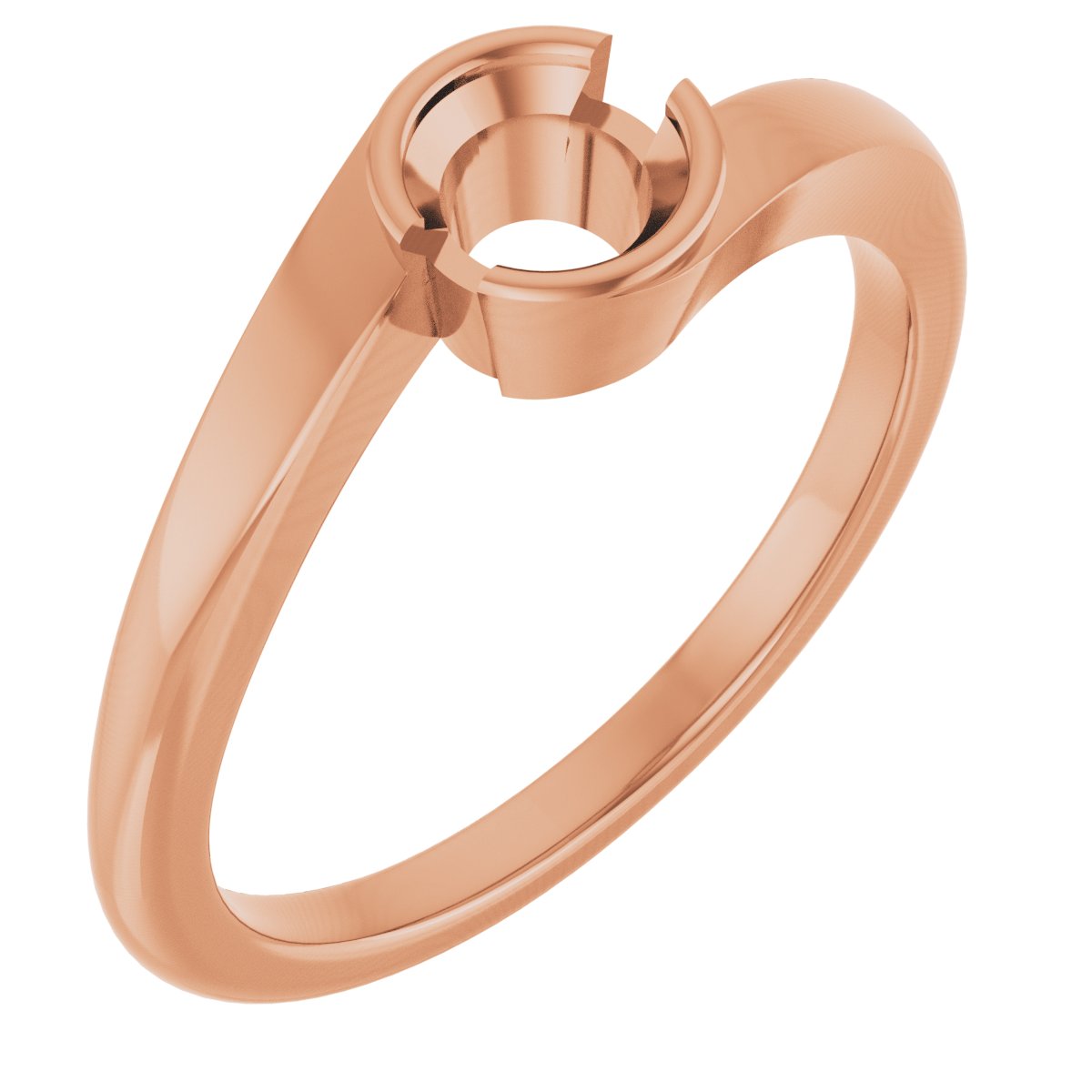 Half-Bezel Solitaire Engagement Ring