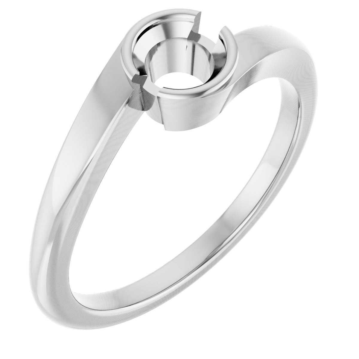 Half-Bezel Solitaire Engagement Ring