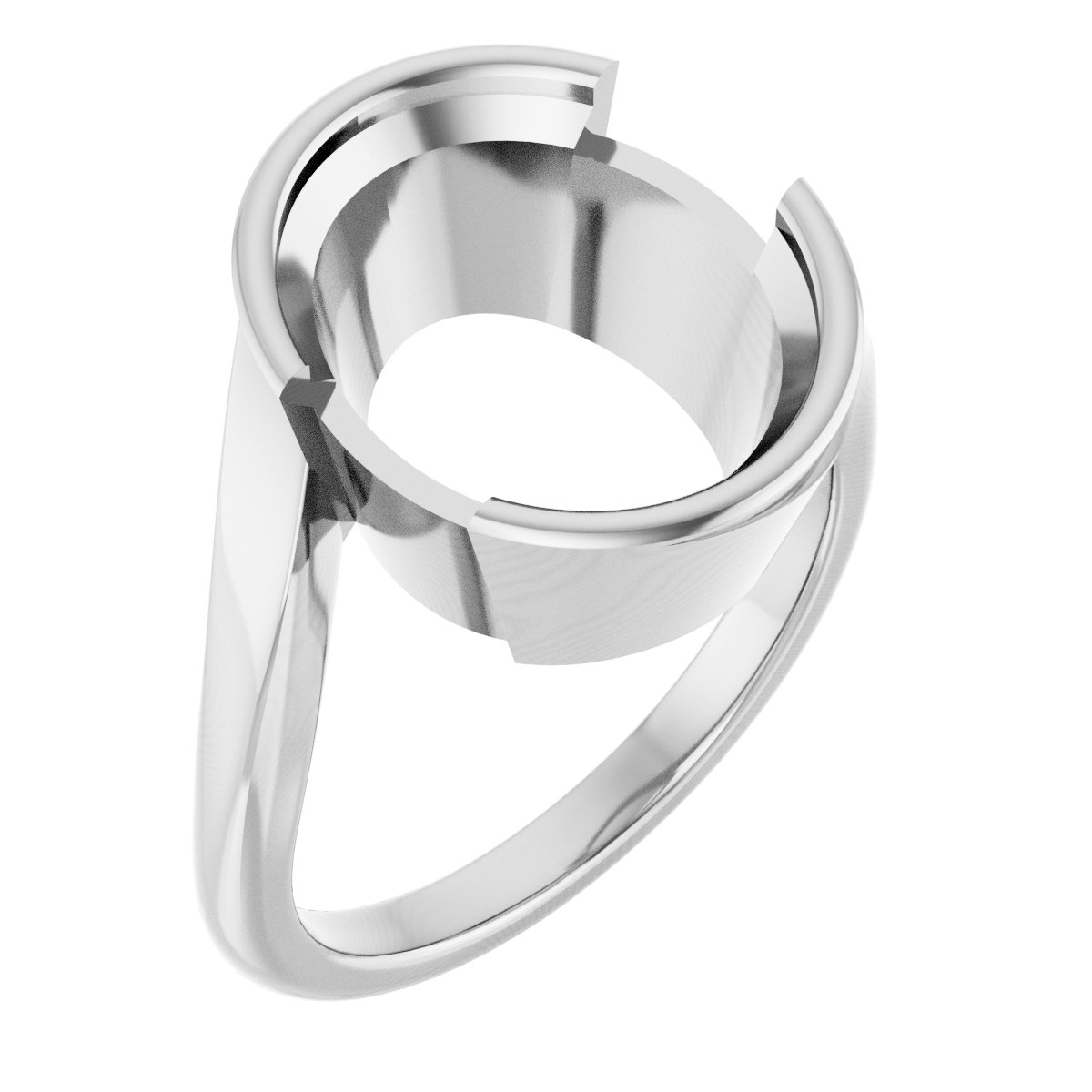 Half-Bezel Solitaire Engagement Ring