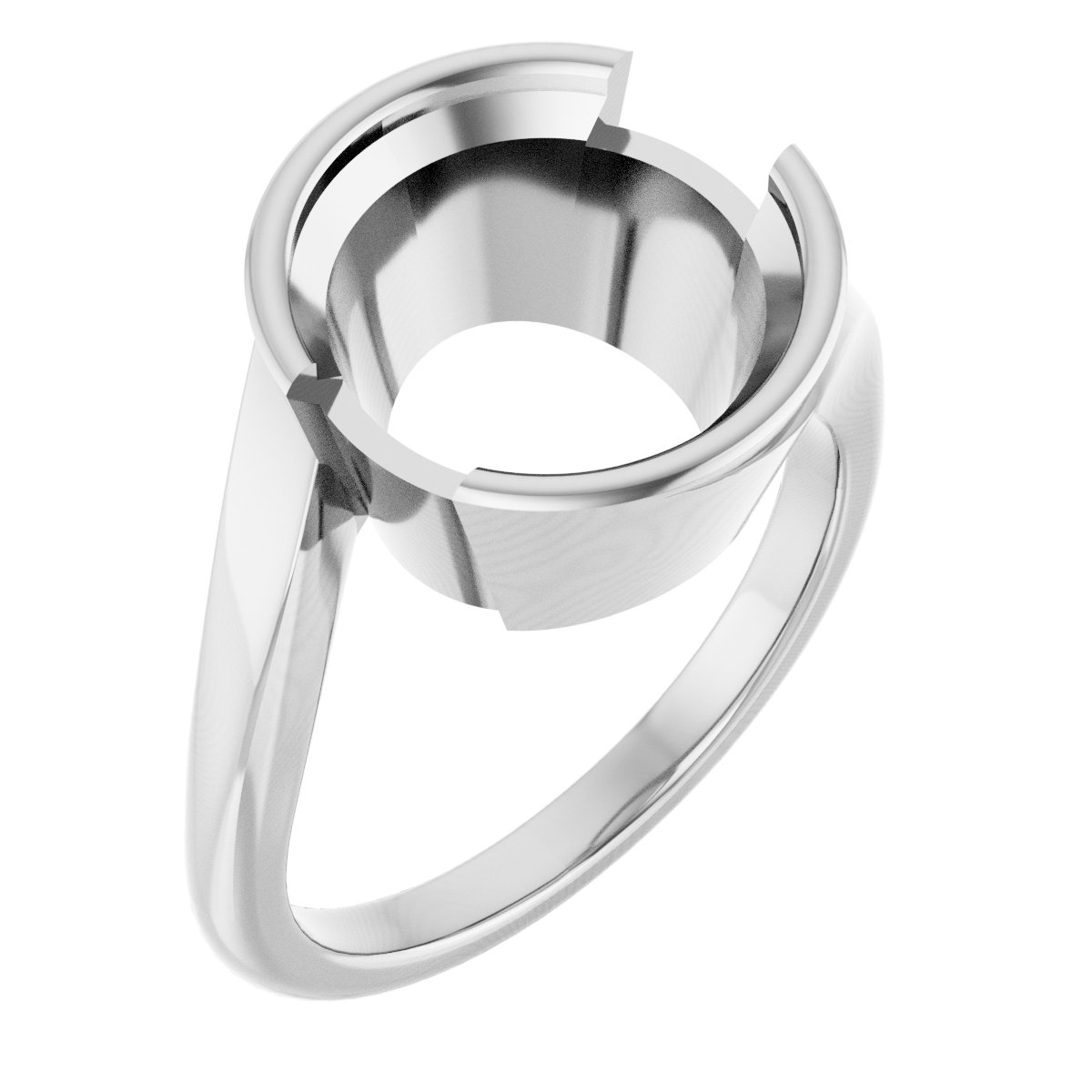 Half-Bezel Solitaire Engagement Ring