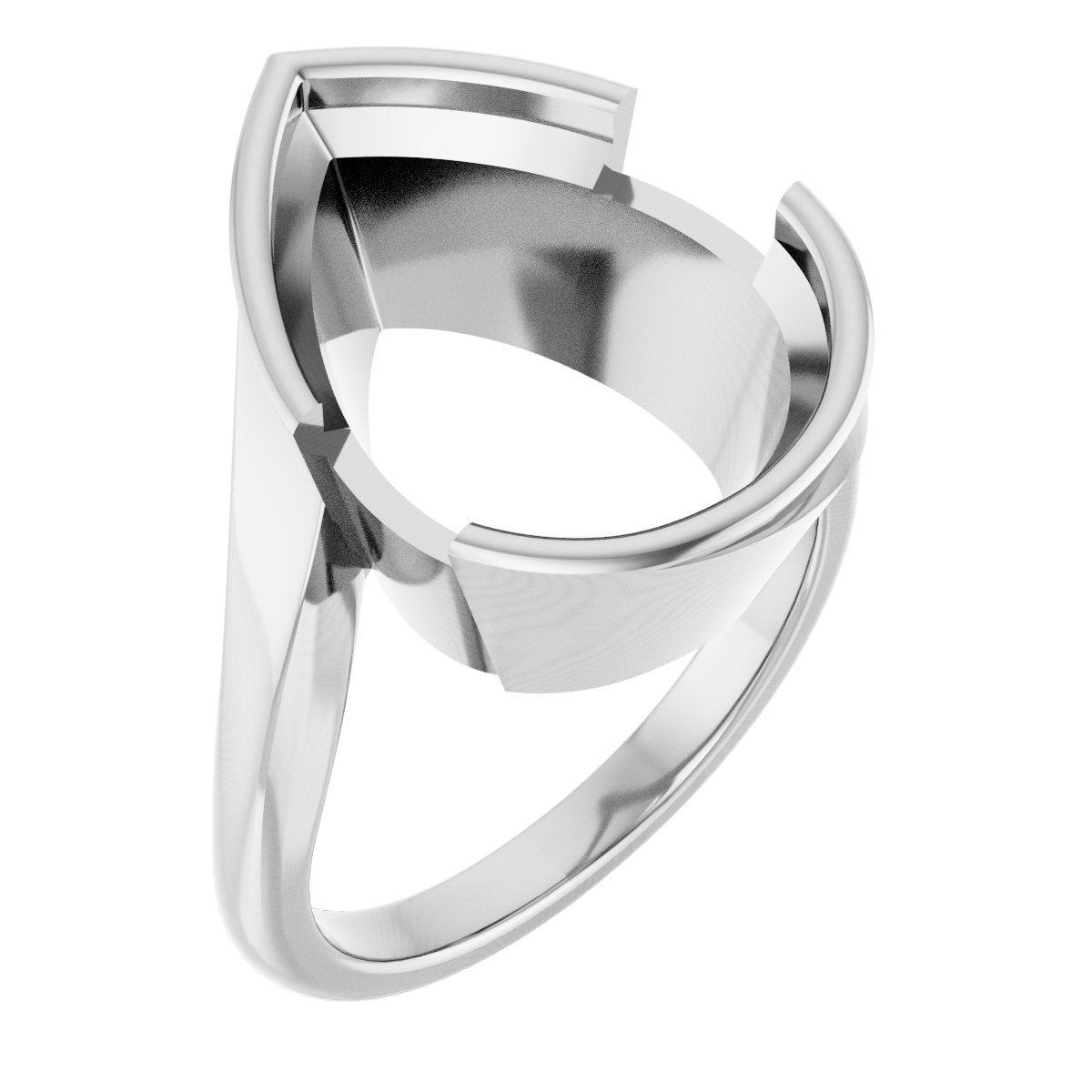 Half-Bezel Solitaire Engagement Ring