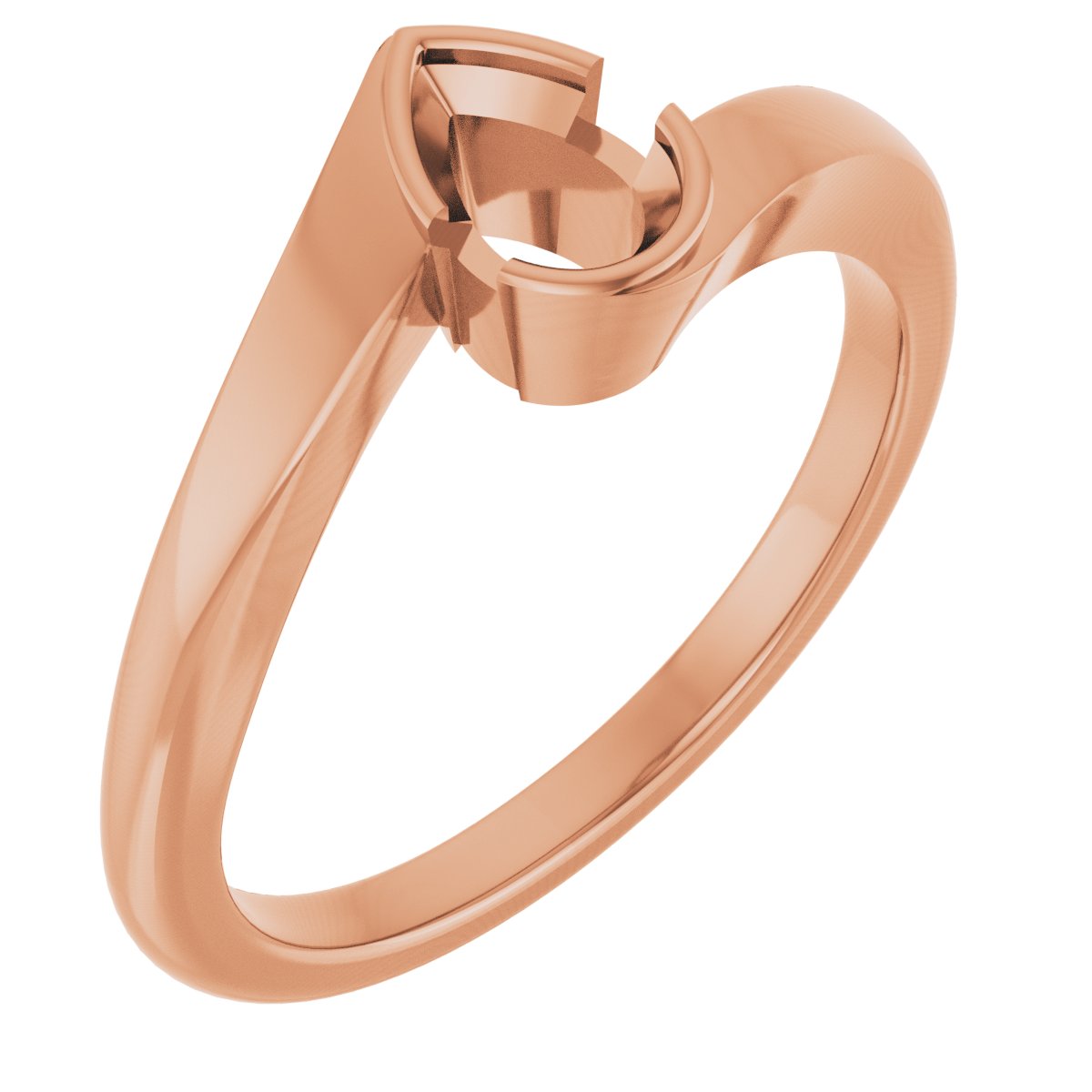 Half-Bezel Solitaire Engagement Ring