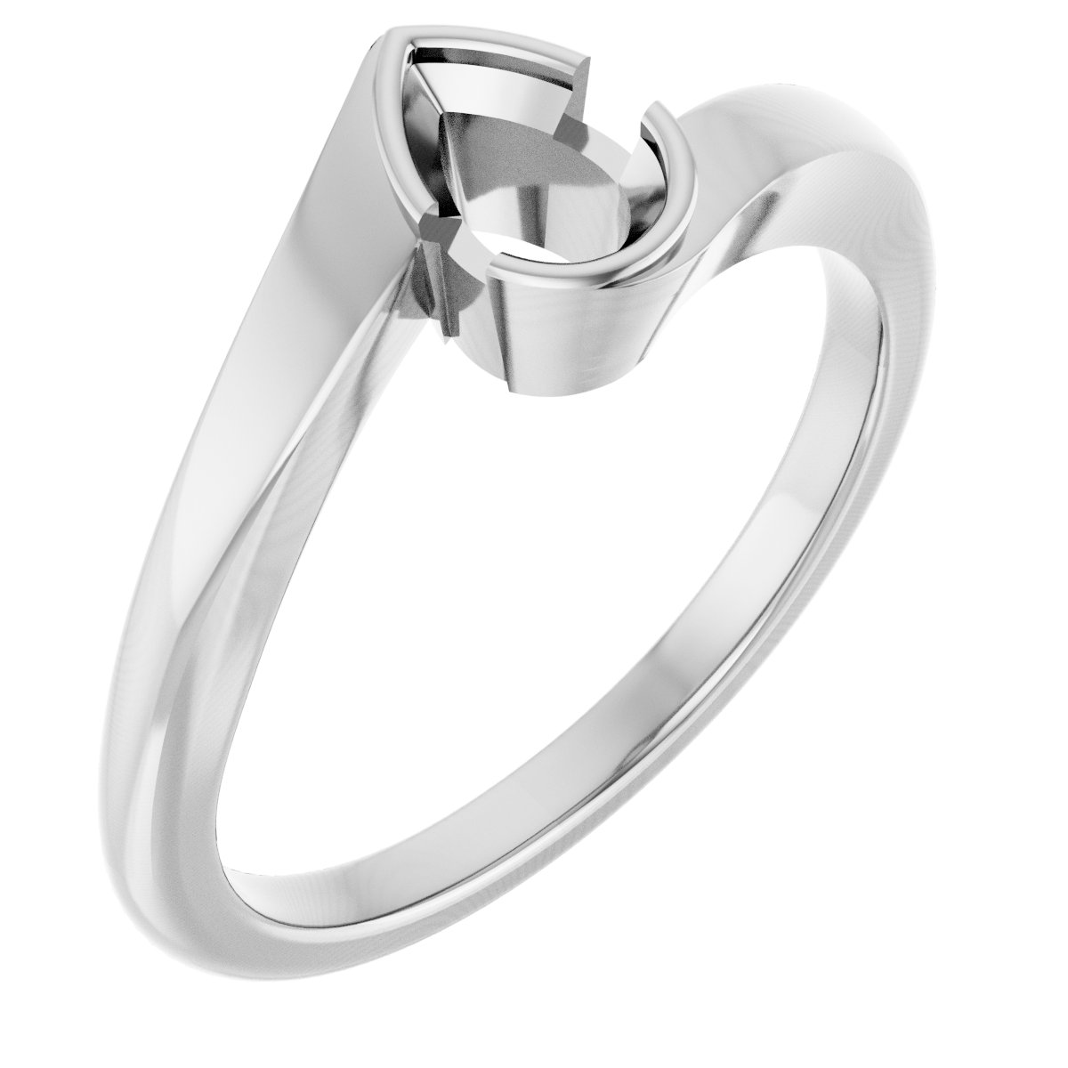 Half-Bezel Solitaire Engagement Ring