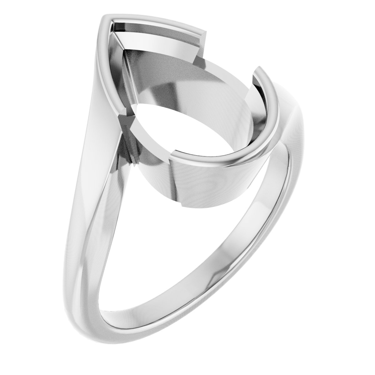 Half-Bezel Solitaire Engagement Ring