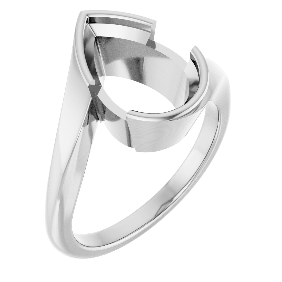 Half-Bezel Solitaire Engagement Ring