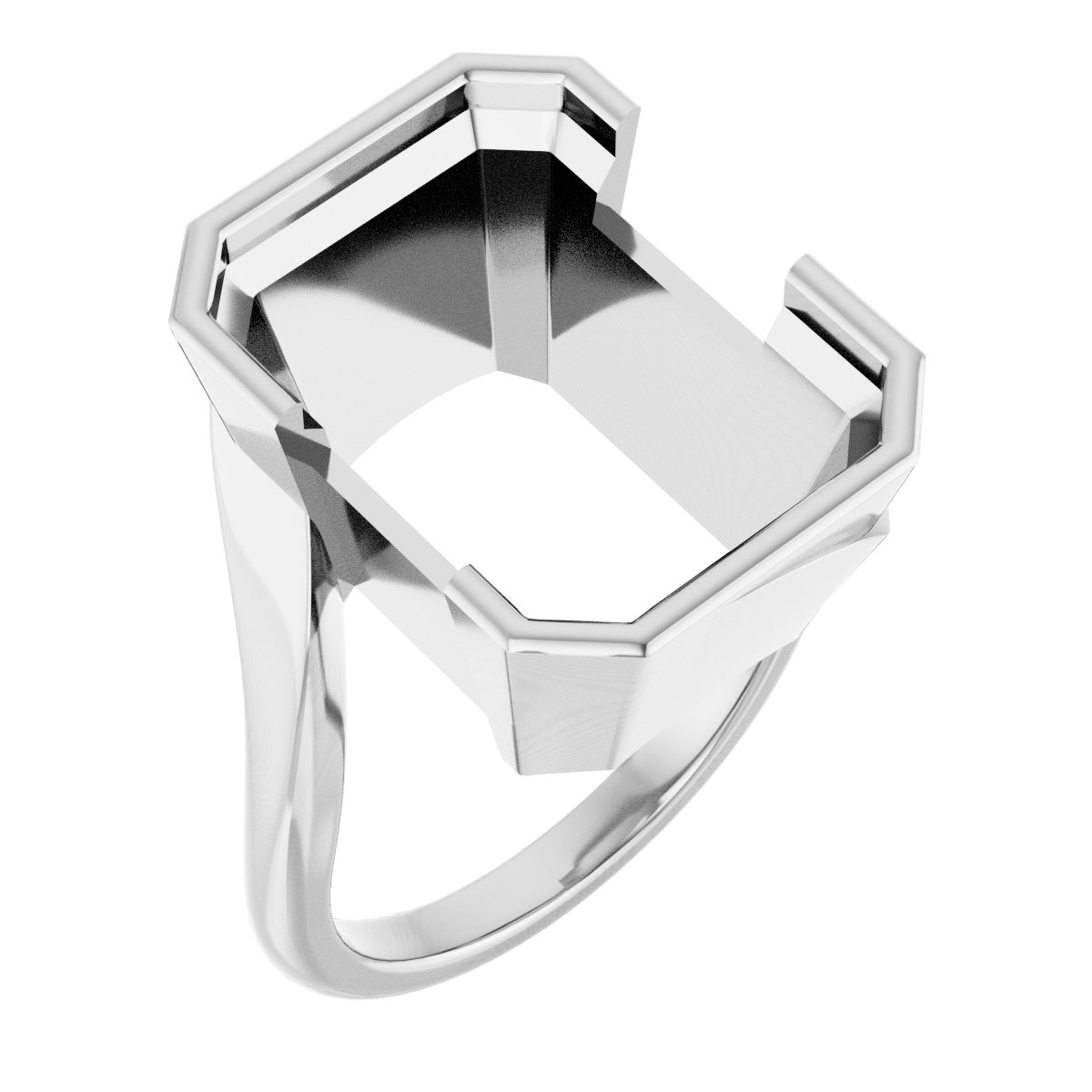 Half-Bezel Solitaire Engagement Ring