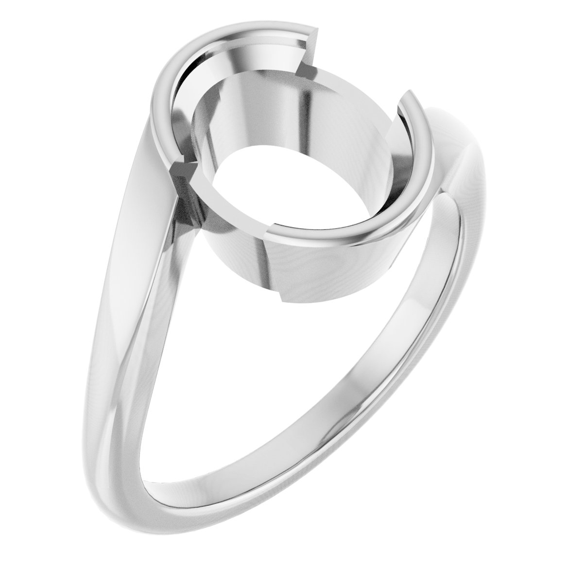 Half-Bezel Solitaire Engagement Ring