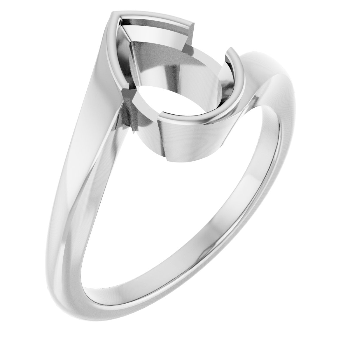 Half-Bezel Solitaire Engagement Ring