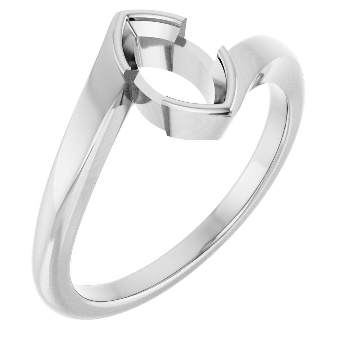 Half-Bezel Solitaire Engagement Ring