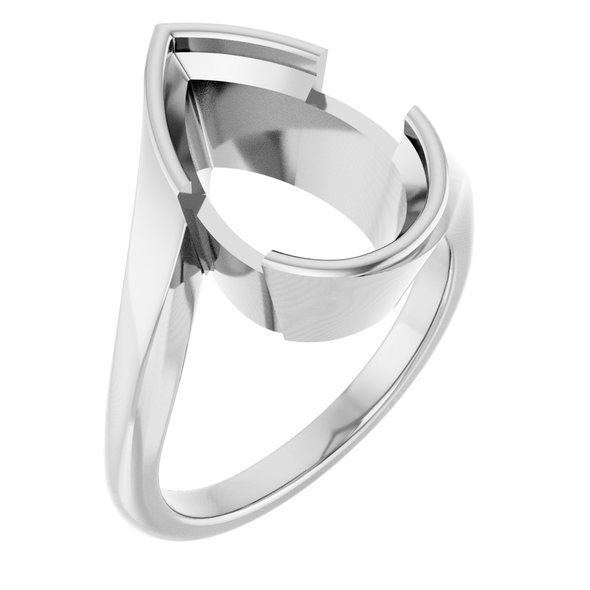 Half-Bezel Solitaire Engagement Ring