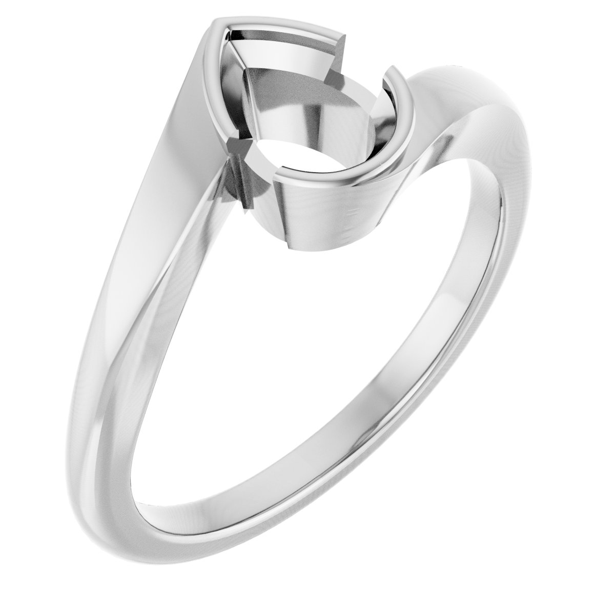 Half-Bezel Solitaire Engagement Ring