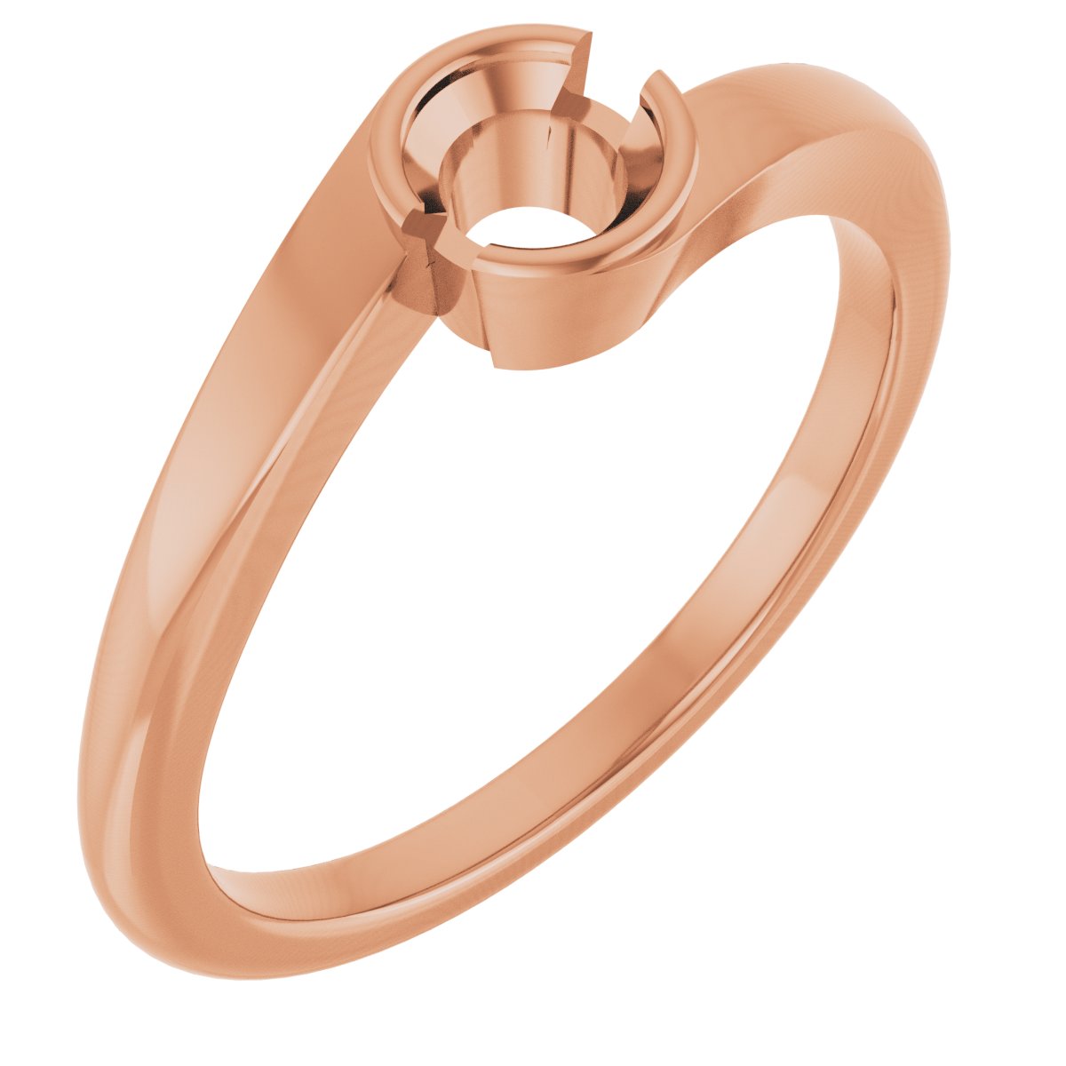 Half-Bezel Solitaire Engagement Ring