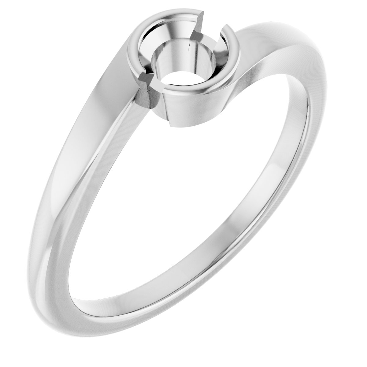 Half-Bezel Solitaire Engagement Ring