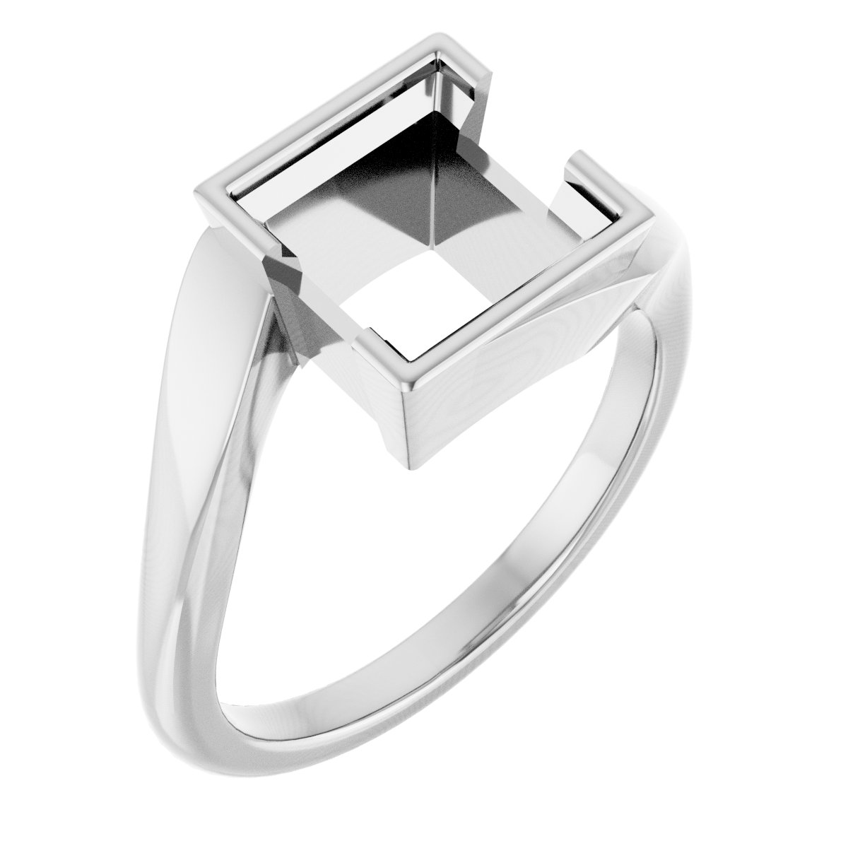 Half-Bezel Solitaire Engagement Ring