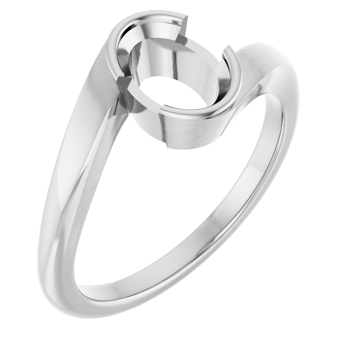 Half-Bezel Solitaire Engagement Ring