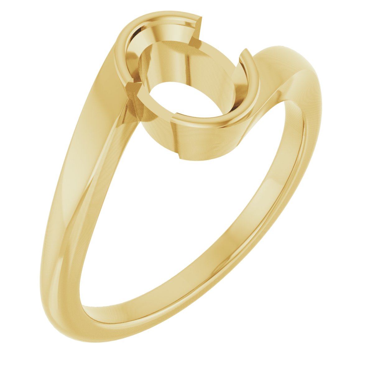 Half-Bezel Solitaire Engagement Ring