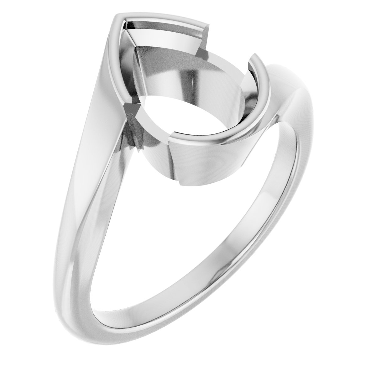 Half-Bezel Solitaire Engagement Ring