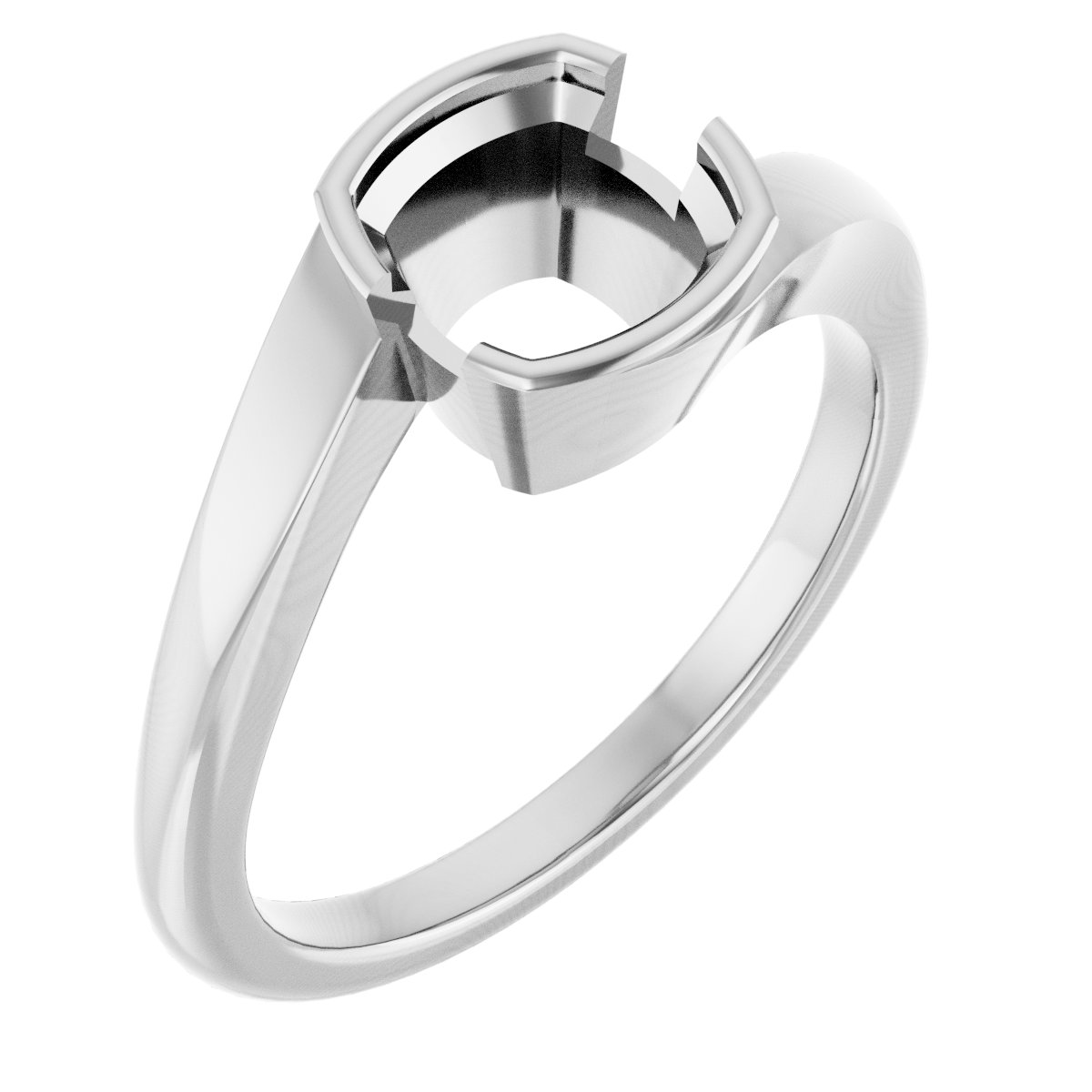 Half-Bezel Solitaire Engagement Ring