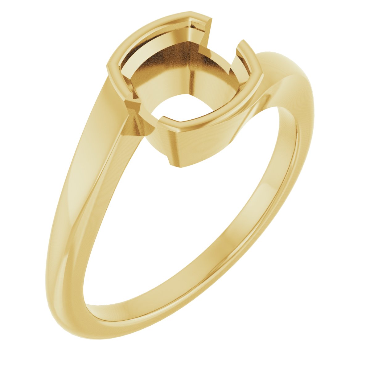 Half-Bezel Solitaire Engagement Ring