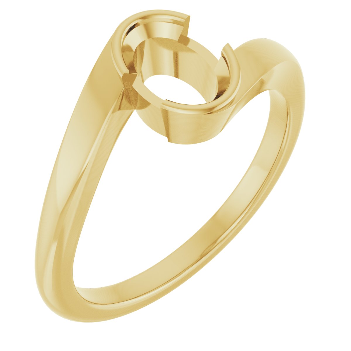 Half-Bezel Solitaire Engagement Ring