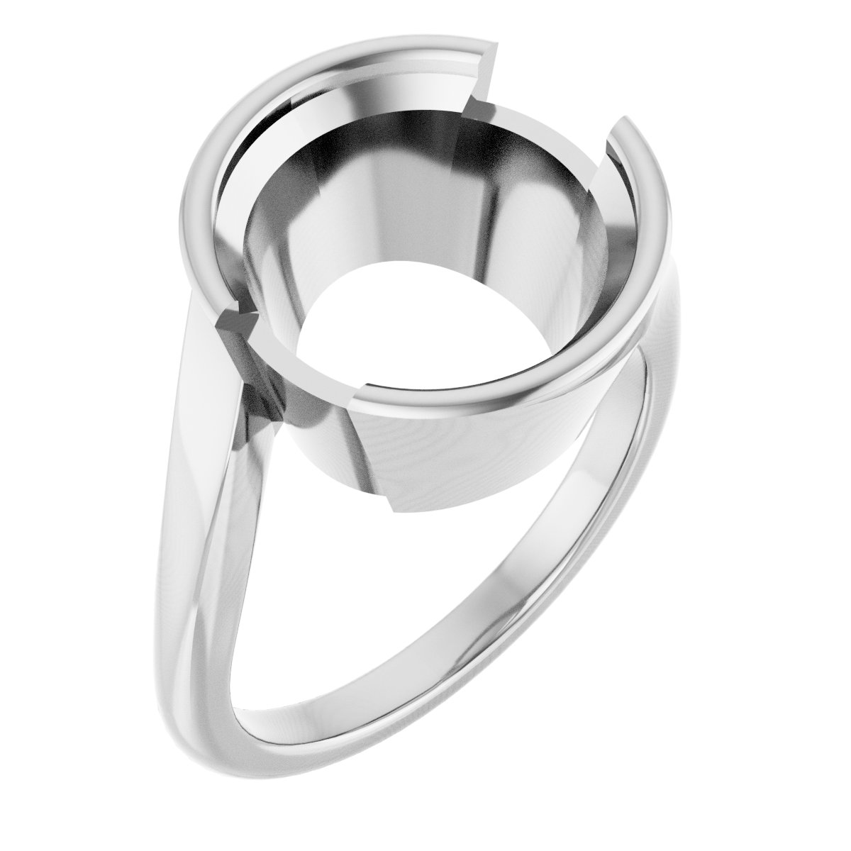 Half-Bezel Solitaire Engagement Ring