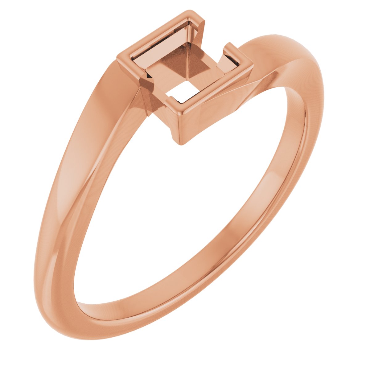 Half-Bezel Solitaire Engagement Ring