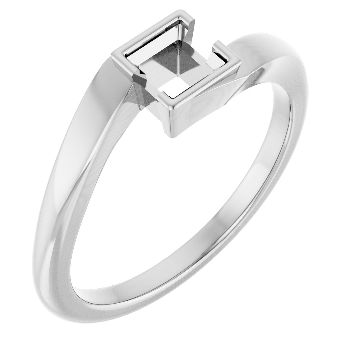 Half-Bezel Solitaire Engagement Ring