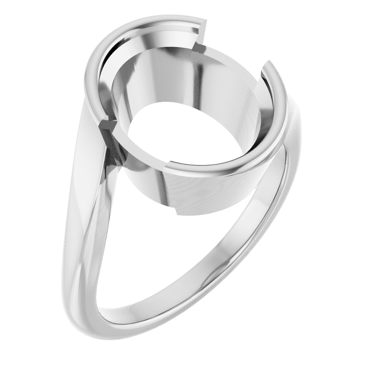 Half-Bezel Solitaire Engagement Ring