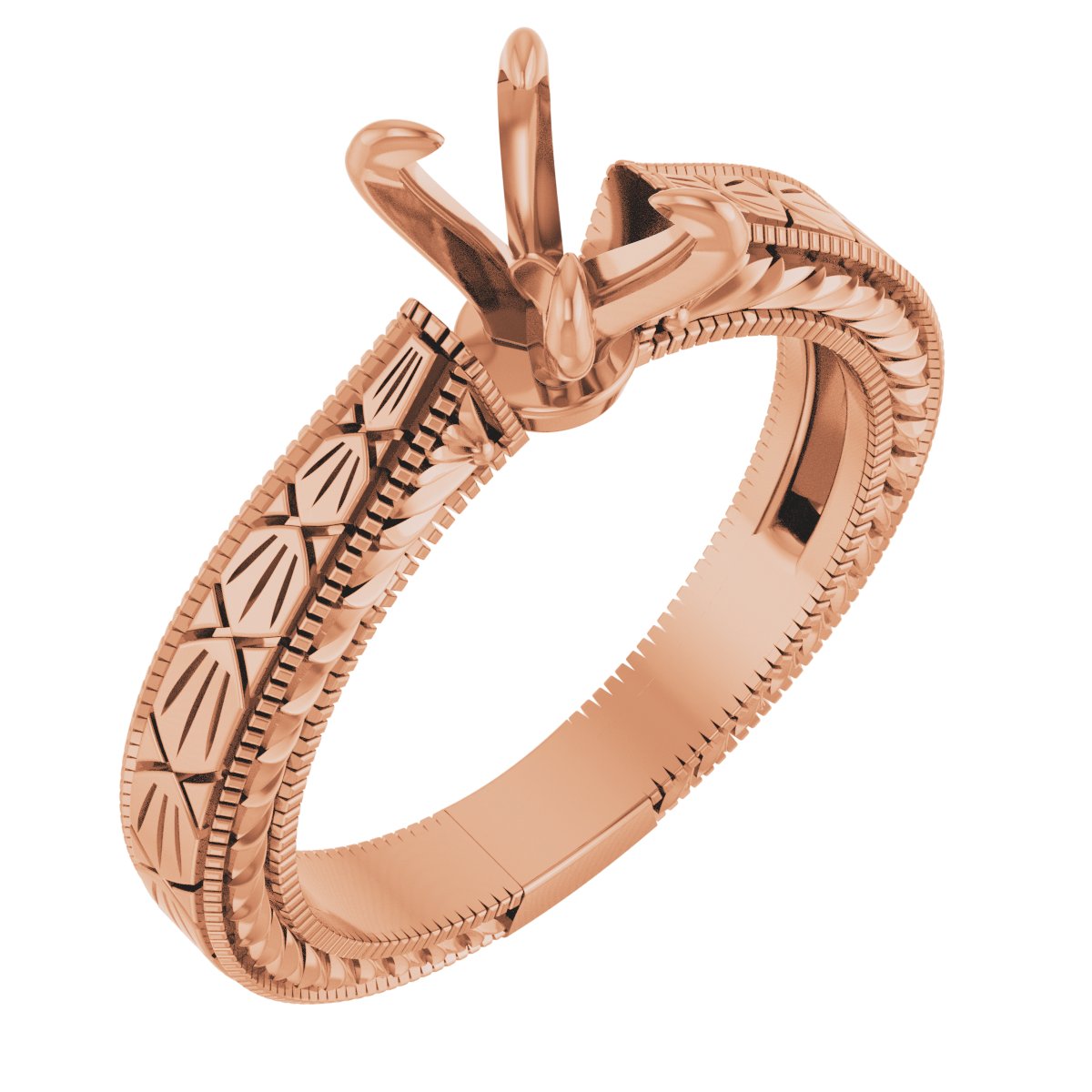 Claw-Prong Solitaire Sculptural Engagement Ring