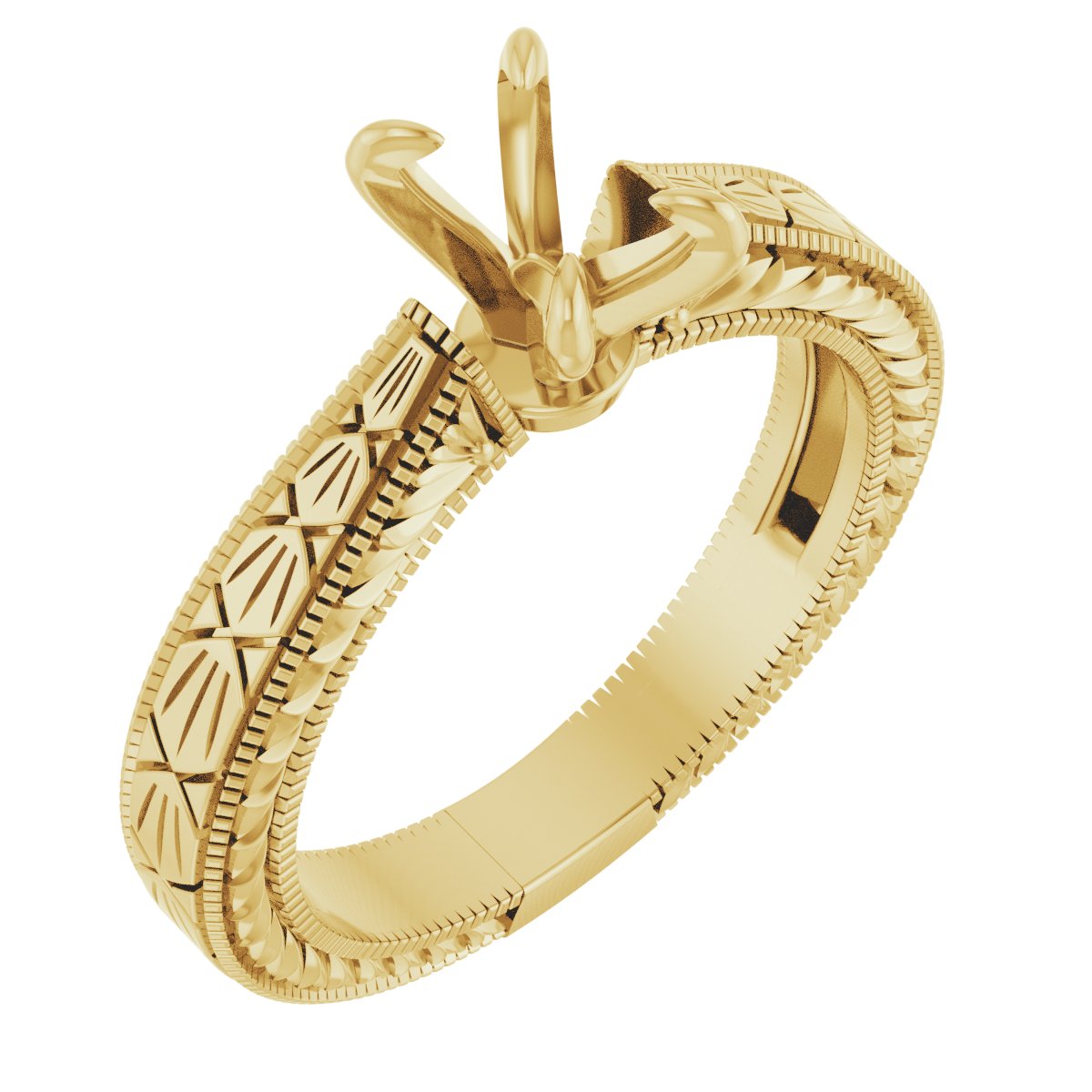 Claw-Prong Solitaire Sculptural Engagement Ring