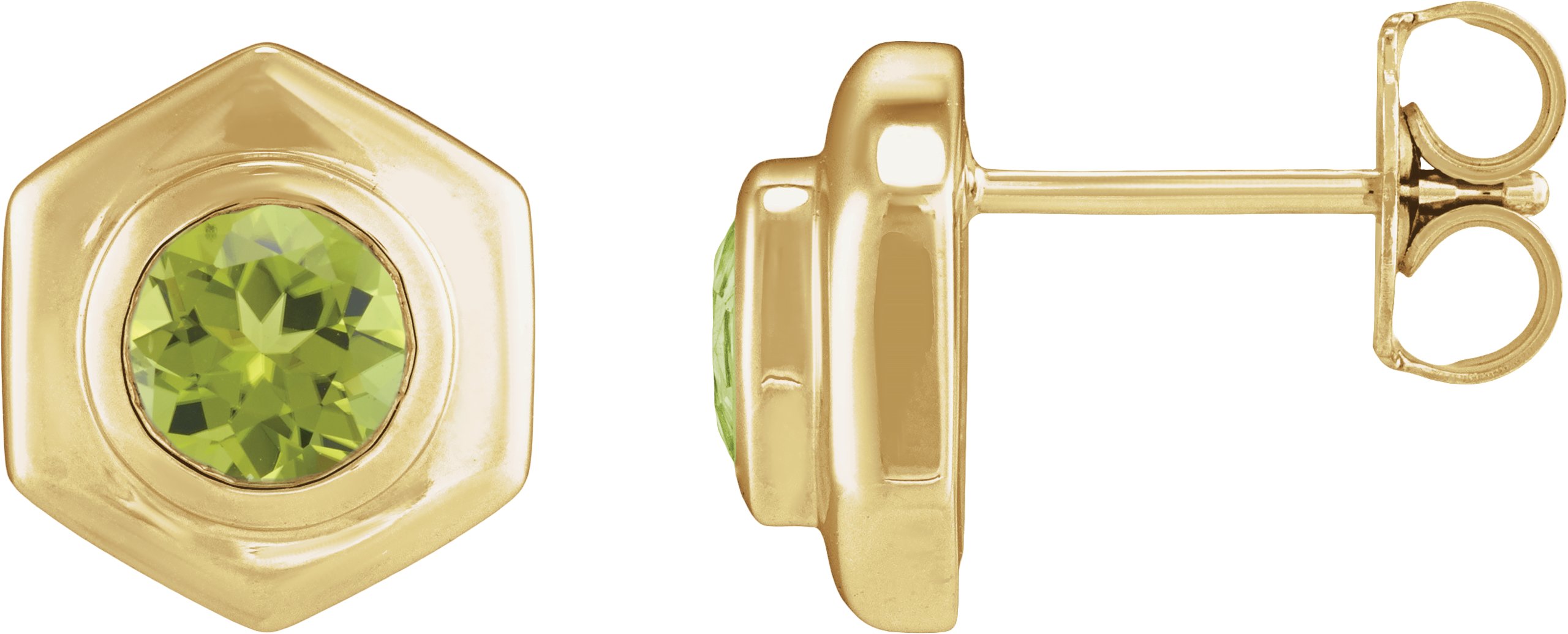Bezel-Set Solitaire Stud Earrings
