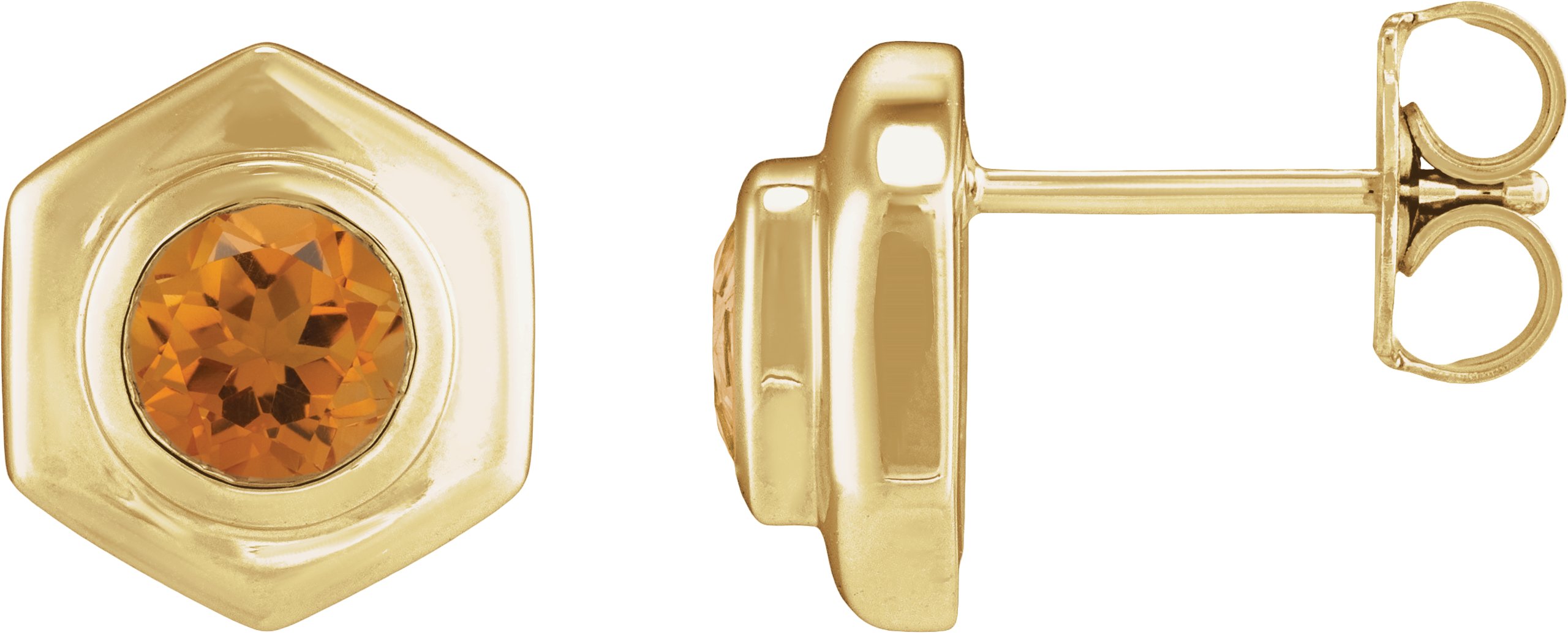 Bezel-Set Solitaire Stud Earrings