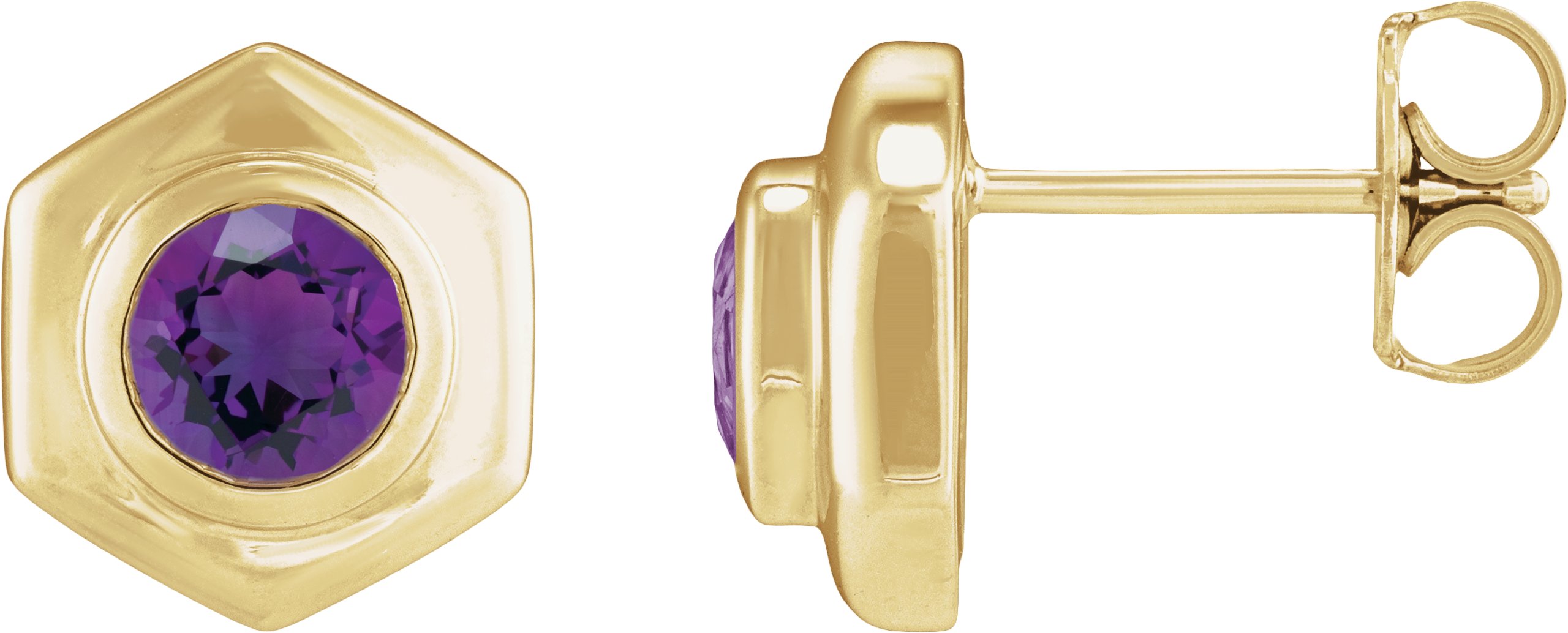 Bezel-Set Solitaire Stud Earrings