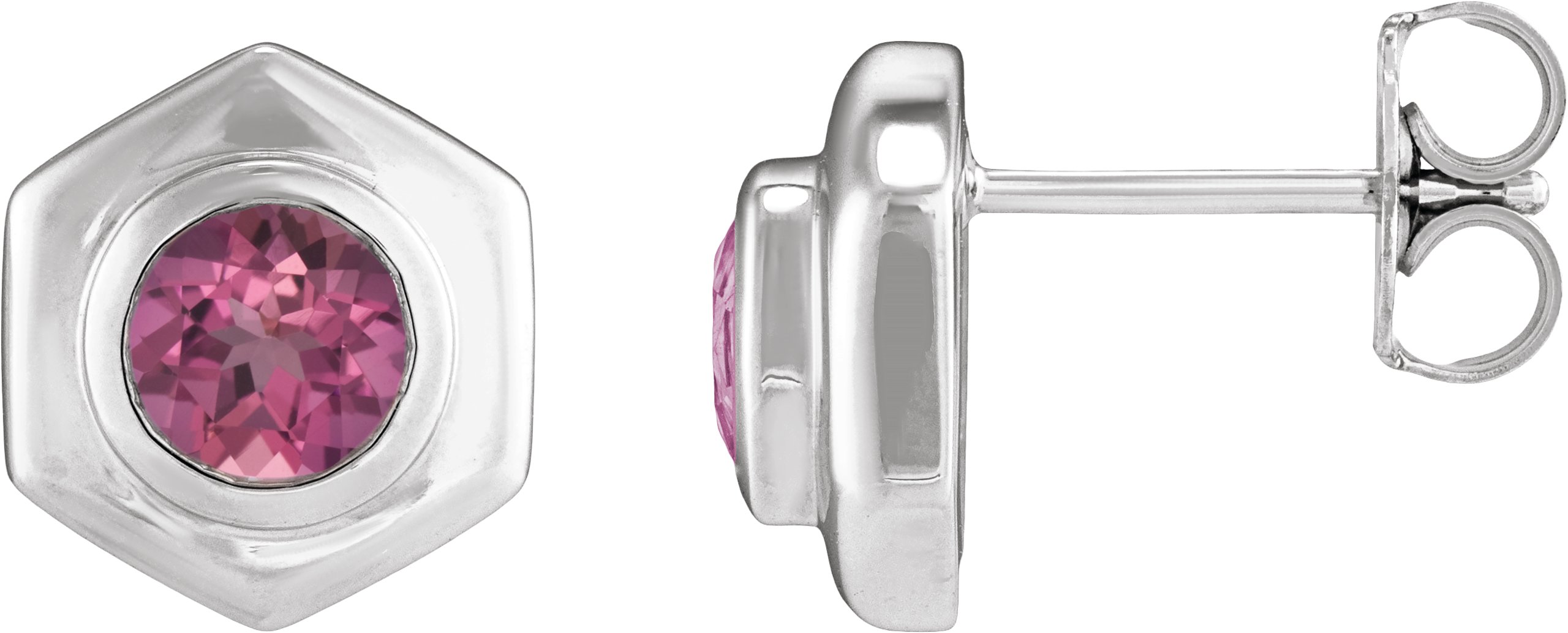 Bezel-Set Solitaire Stud Earrings